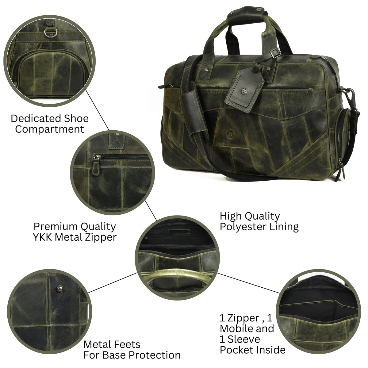 Leather Duffle Bag Travel Bag J370976