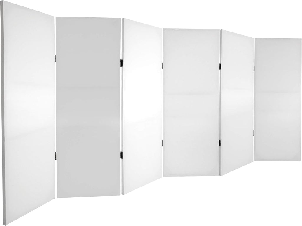 White 4 Panel Canvas Room Divider D648