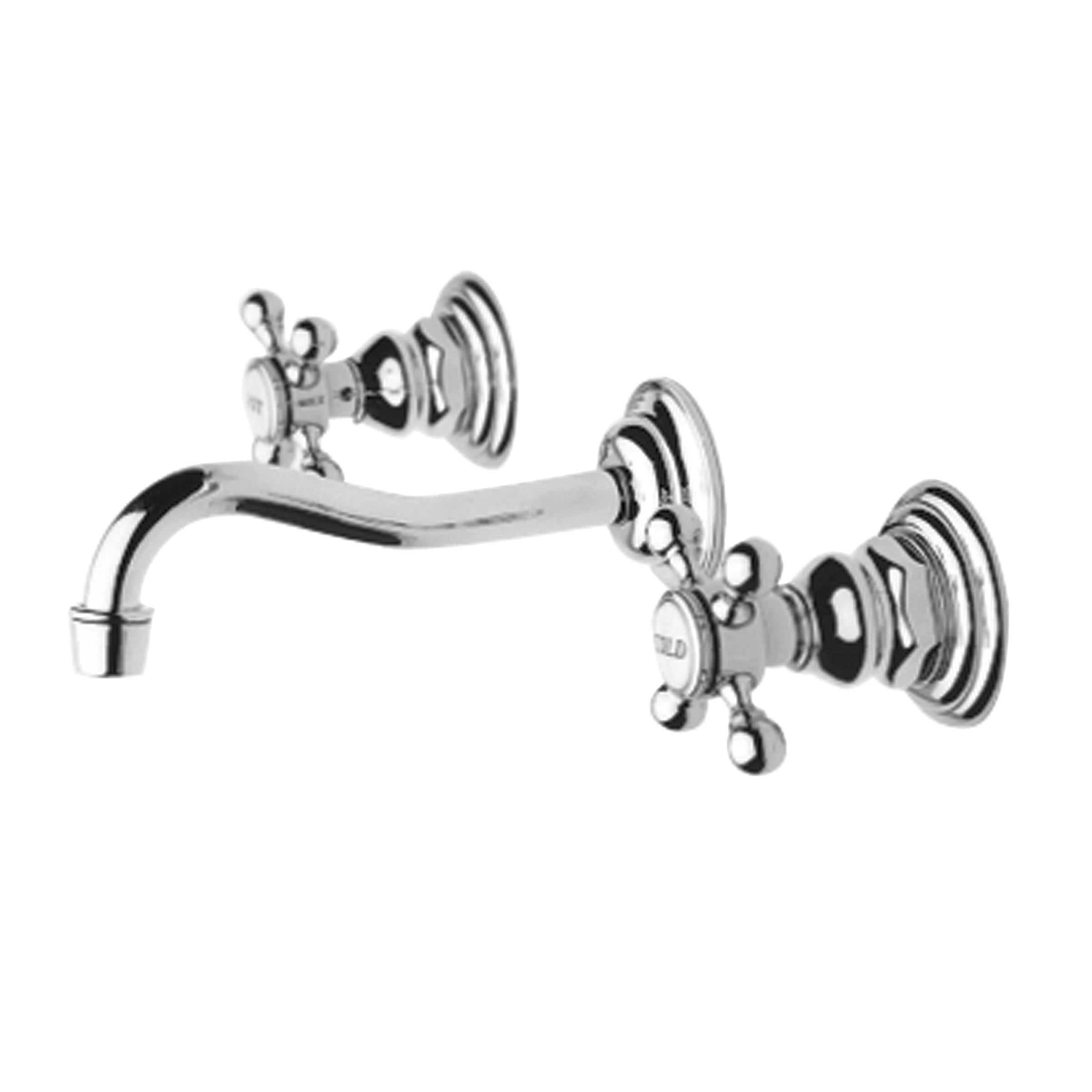 Polished Brass Wall Mount Lavatory Faucet C464