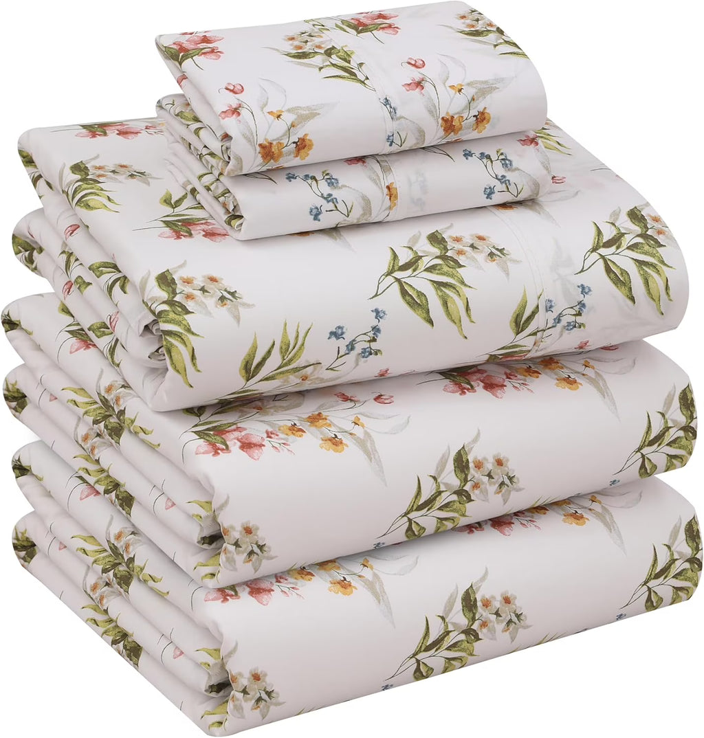 Split King 100% Cotton Percale 5-Piece Deep Pocket Sheet Set X4907