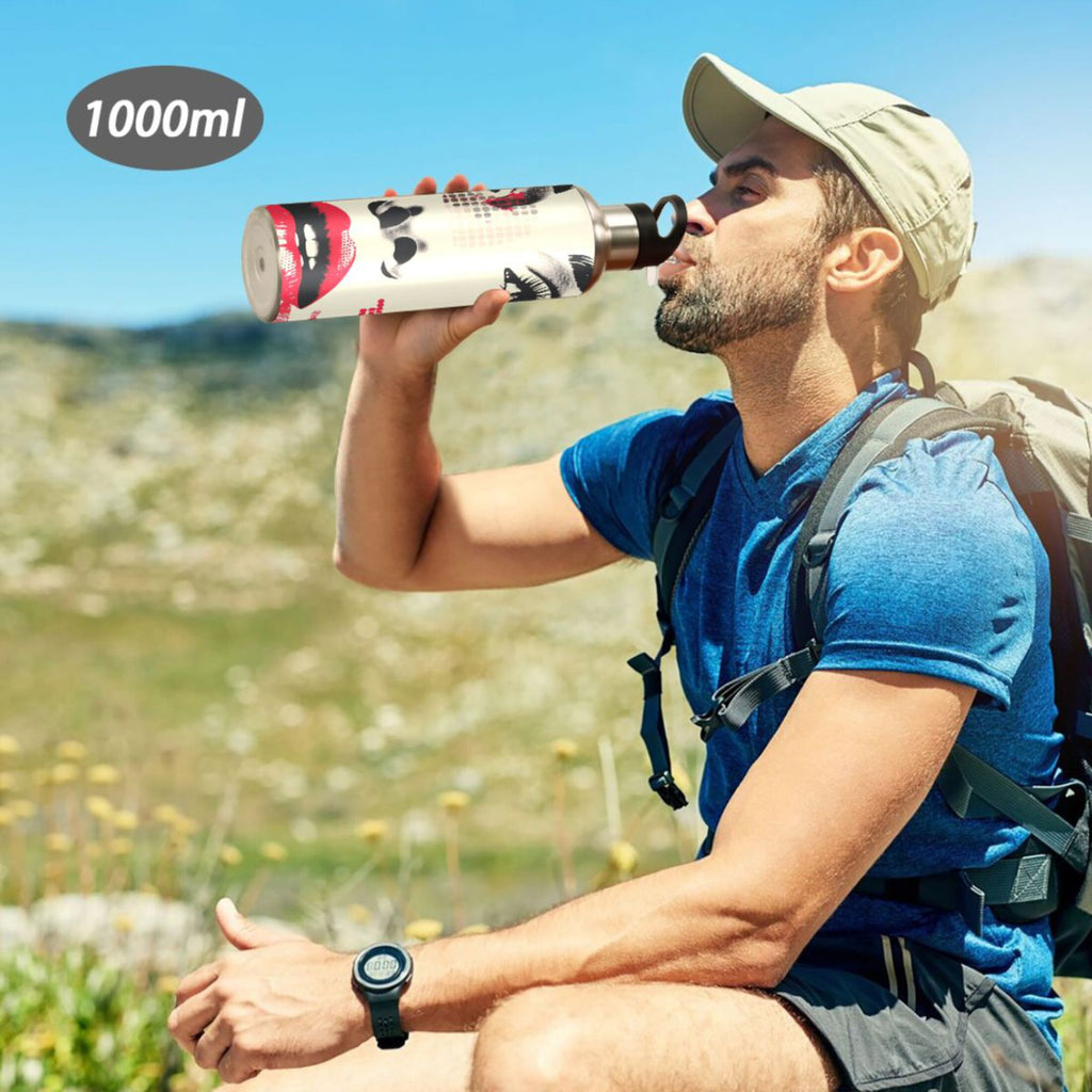20 oz Insulated Stainless Steel Water Bottle with Straw Lid L69660