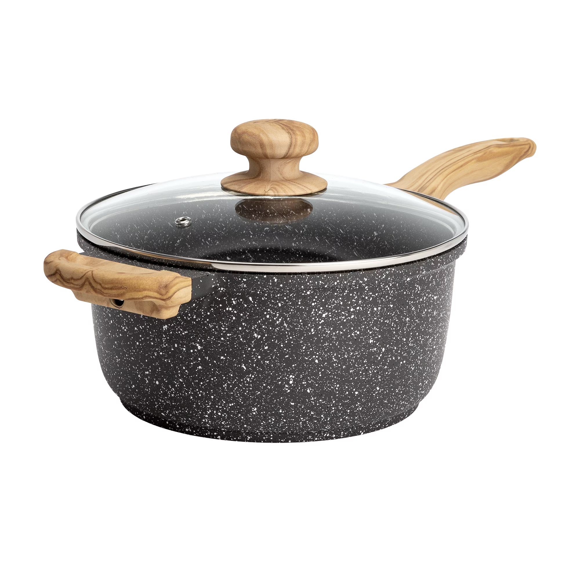 Charcoal Speckle Cast Aluminum 4 Quart Sauce Pan P338