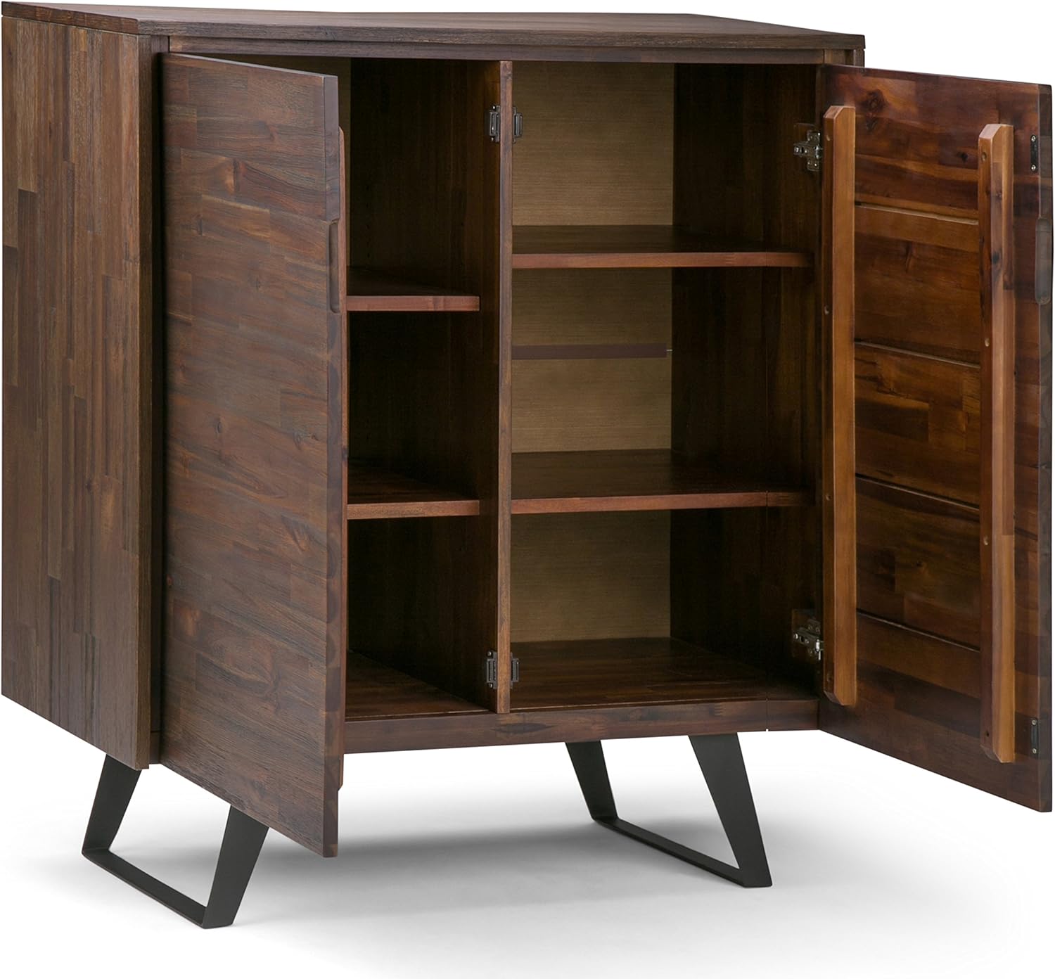 Solid Wood Storage Cabinet with 2 Doors and 4 Adjustable Shelves E9761