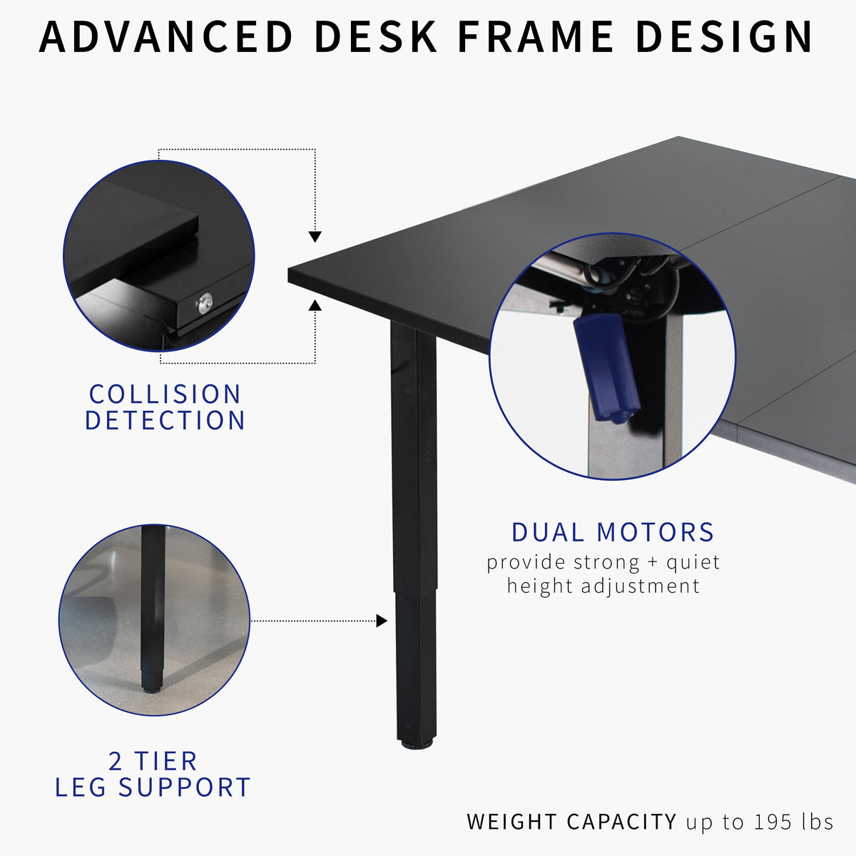Black Square Corner Desk E746197