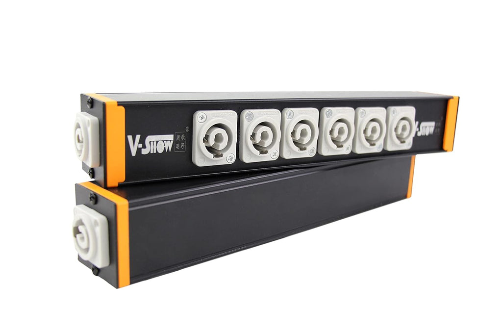 6 Port Powercon Power Distribution Output Box, Black, Pack of 2 A422