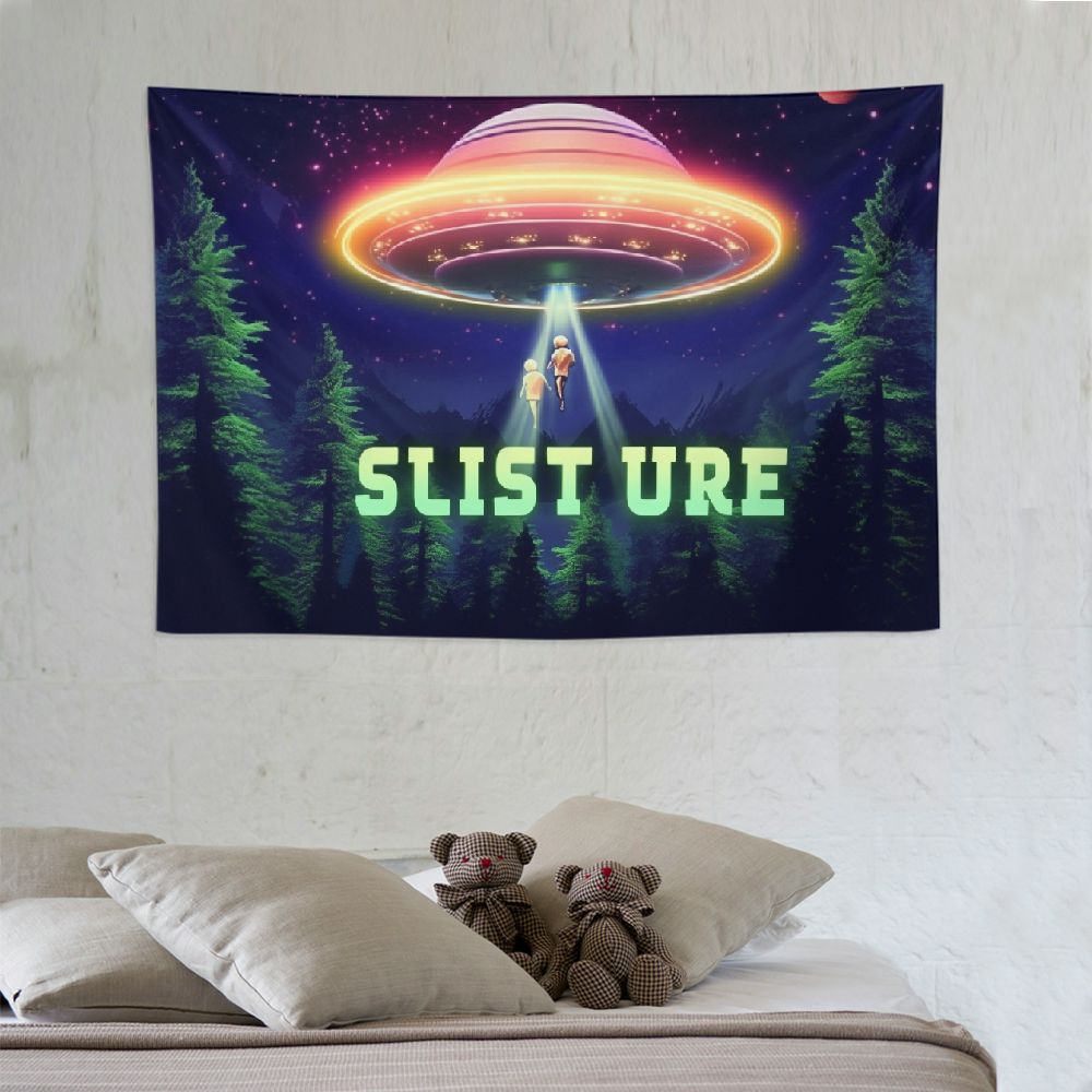 Funny UFO Tapestry Wall Hanging Q68180
