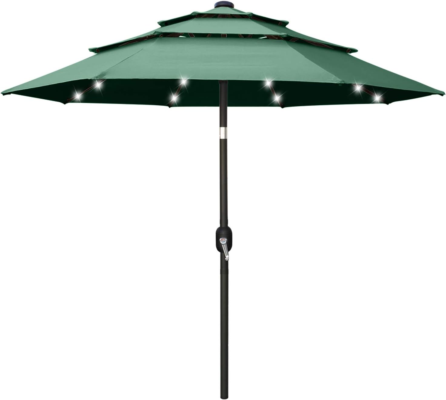 11FT Solar 3 Tiers Market Umbrella with 32 LED L5911
