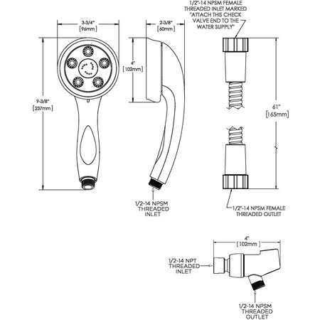 Brushed Nickel Handheld Shower Head U774