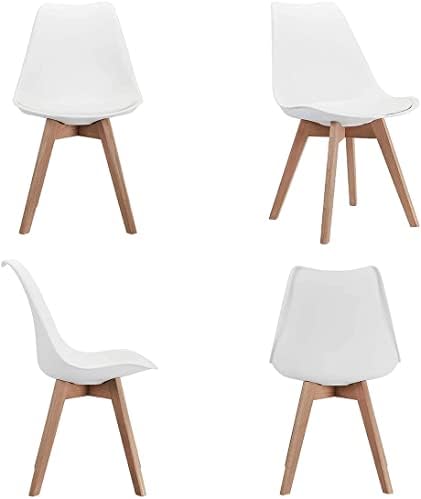Set of 4 Upholstered Dining Chairs with Beech Legs L5914