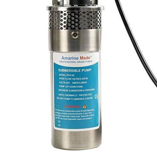 24V Stainless Shell Submersible 3.2GPM Deep Well Water DC Pump R151476