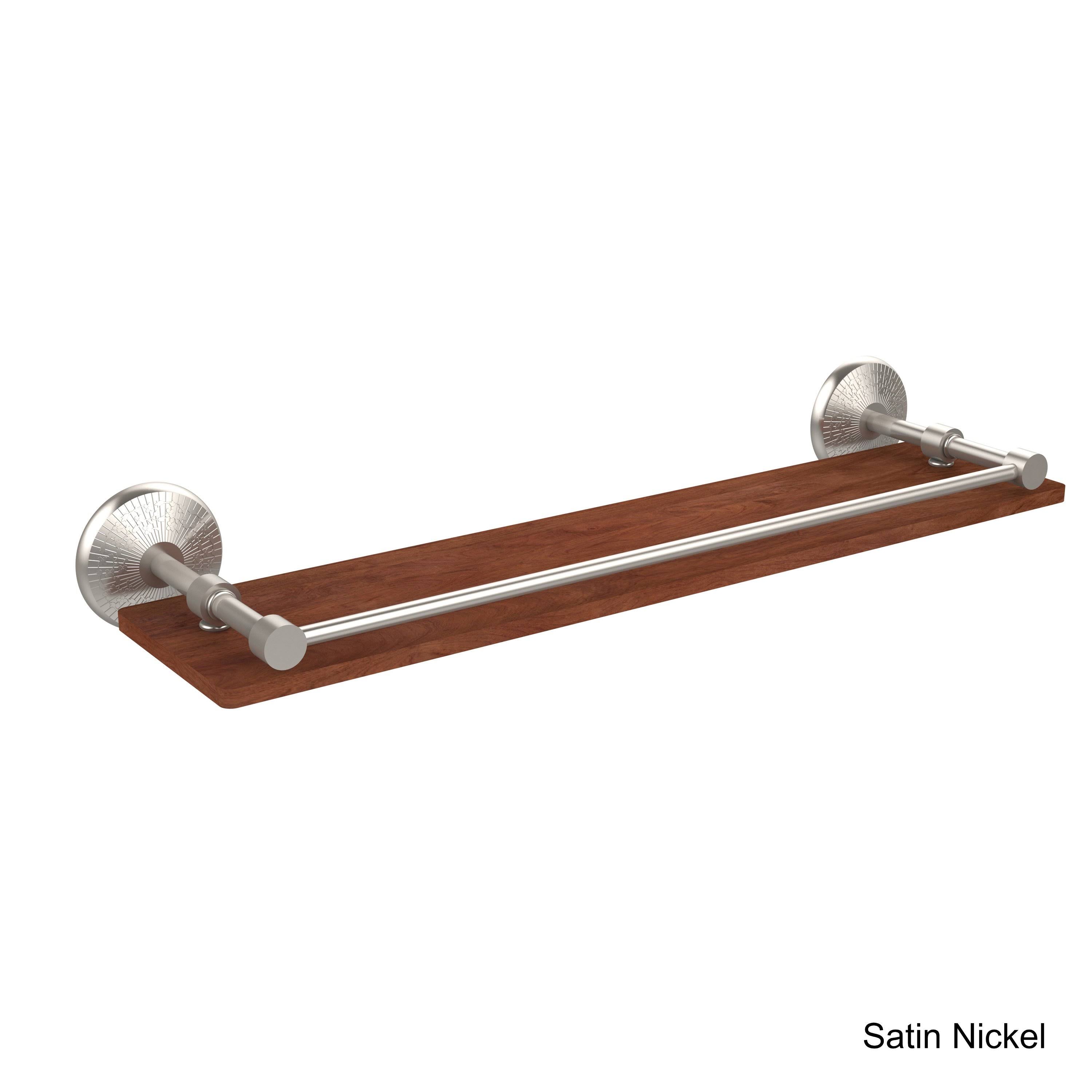 22 in. Solid Ironwood Shelf with Gallery Rail Venetian Bronze G217