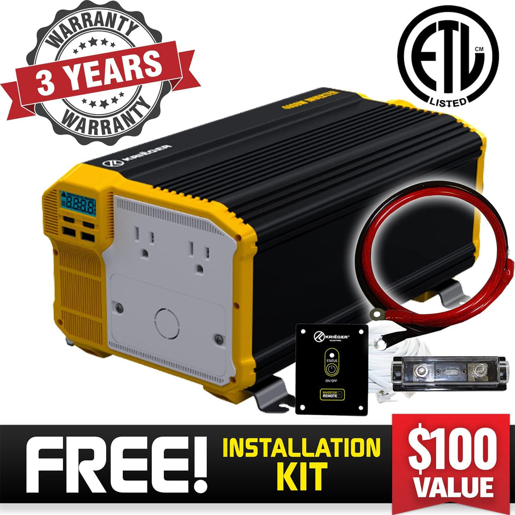 2000 Watts Power Inverter 12V to 110V Modified Sine Wave Car Inverter with Dual 110 Volt AC Outlets U46264