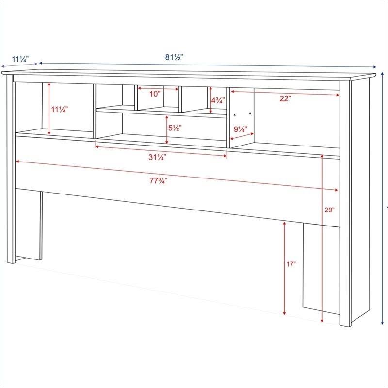 Black Wood King Size Bookcase Headboard Z9873