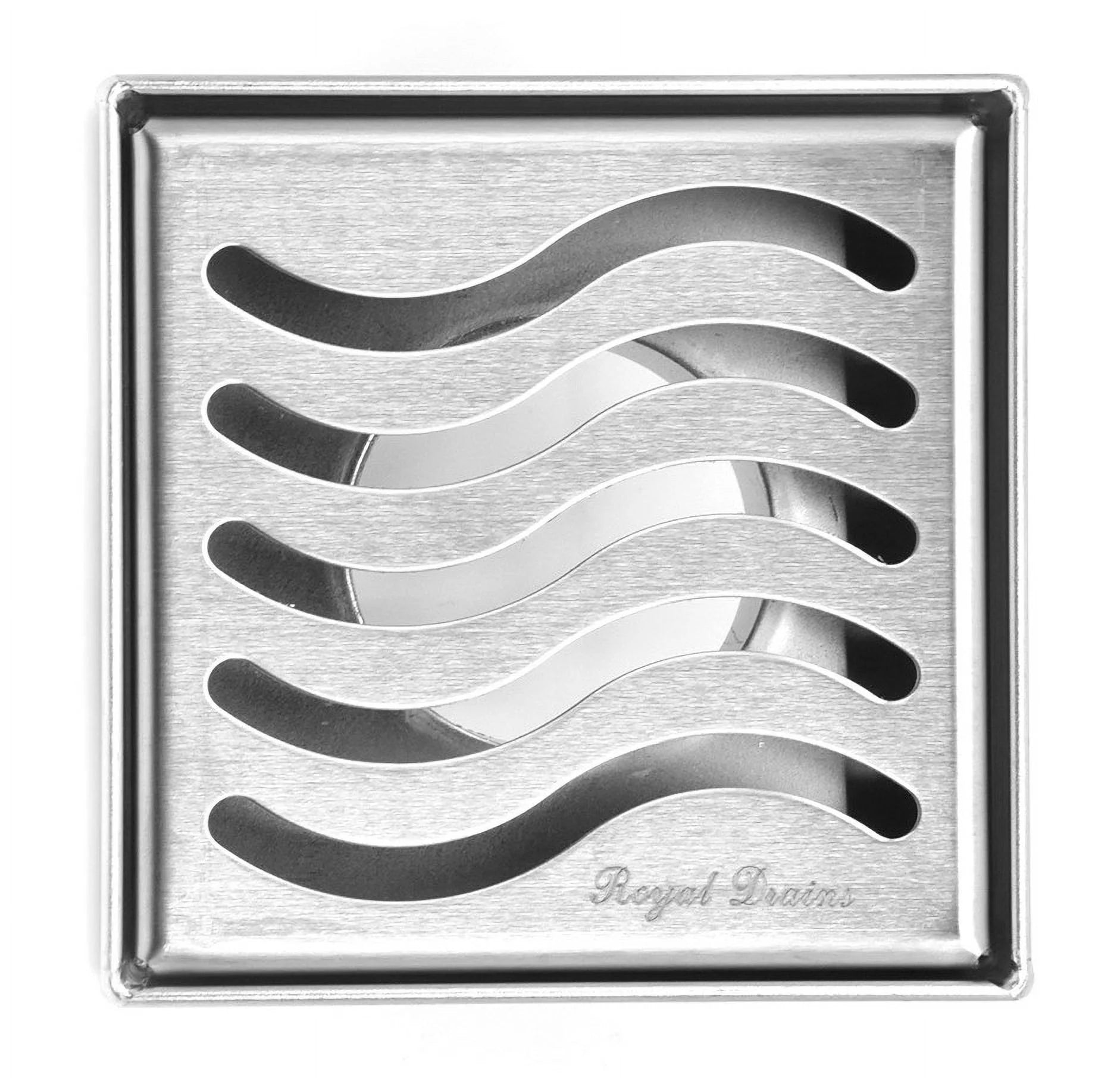 Square Shower Drain 304 Stainless Steel 4 Inch Grate with Hair Catcher M191919