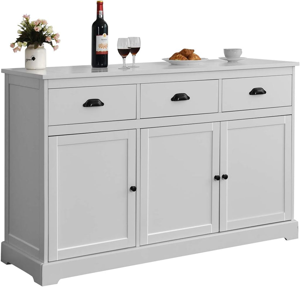 White Sideboard with 2 Cabinets and 3 Drawers U306