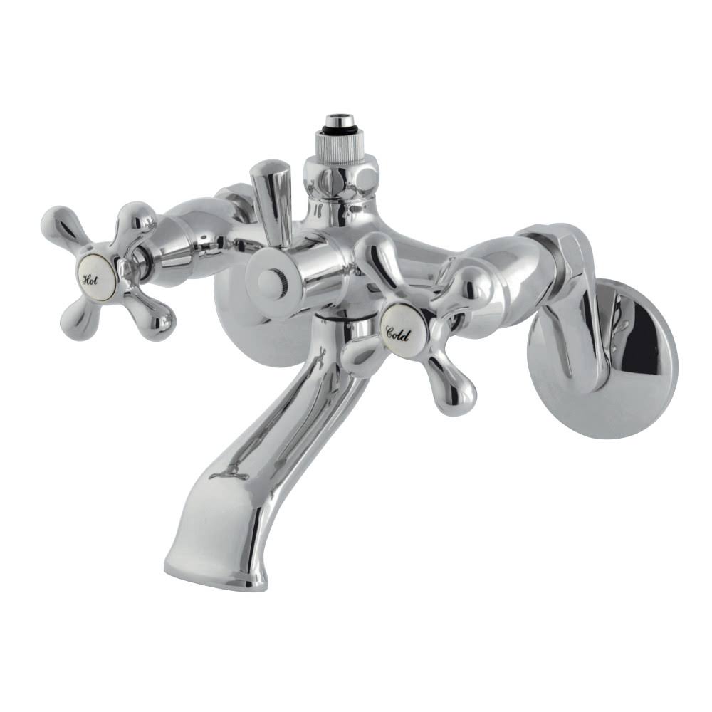Polished Chrome Wall Mount Tub Faucet with Riser Adapter D3090