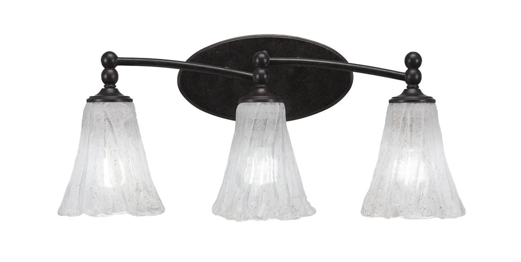 Dark Granite 3 Light Bath Bar with Italian Ice Glass M652