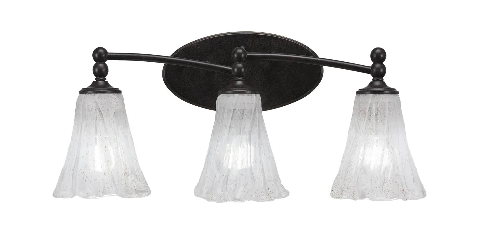 Dark Granite 3 Light Bath Bar with Italian Ice Glass M652