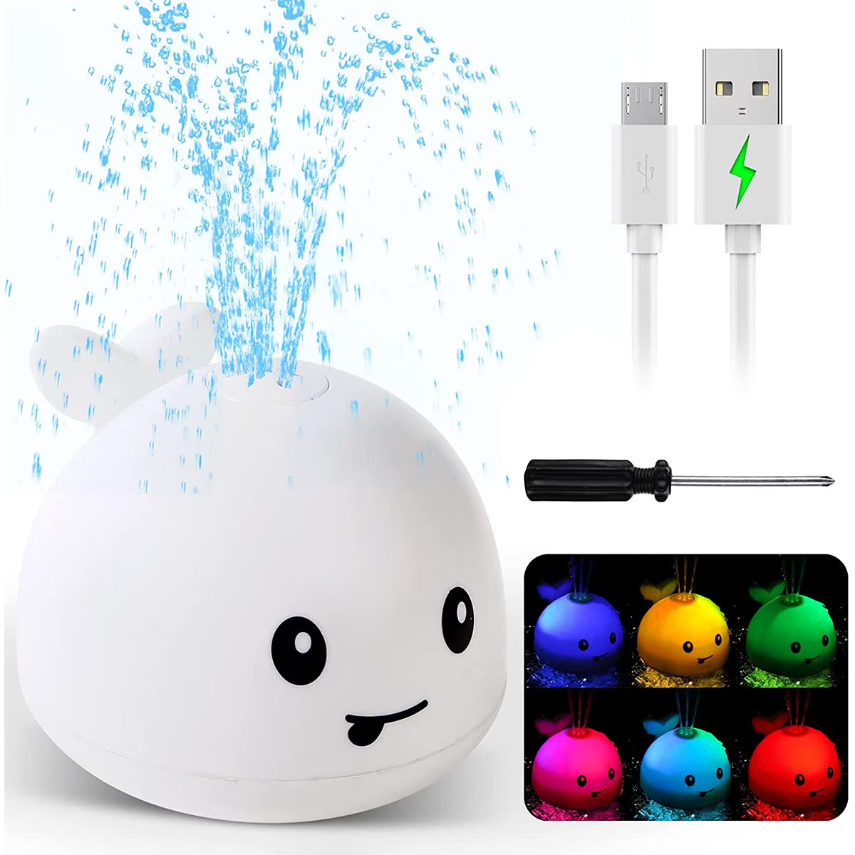 Whale Bath Toy with Light Water Sprinkler L6698