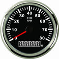85mm 8000 RPM Tachometer Gauge With Hour Meter RED Backlight Waterproof Pack of 2 O948565