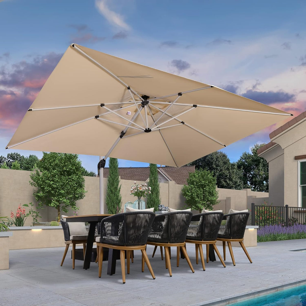 Grey Cantilever Patio Umbrella W945