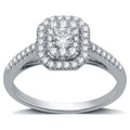 Emerald Halo Diamond 10 Kt White Gold Engagement Ring Y7555