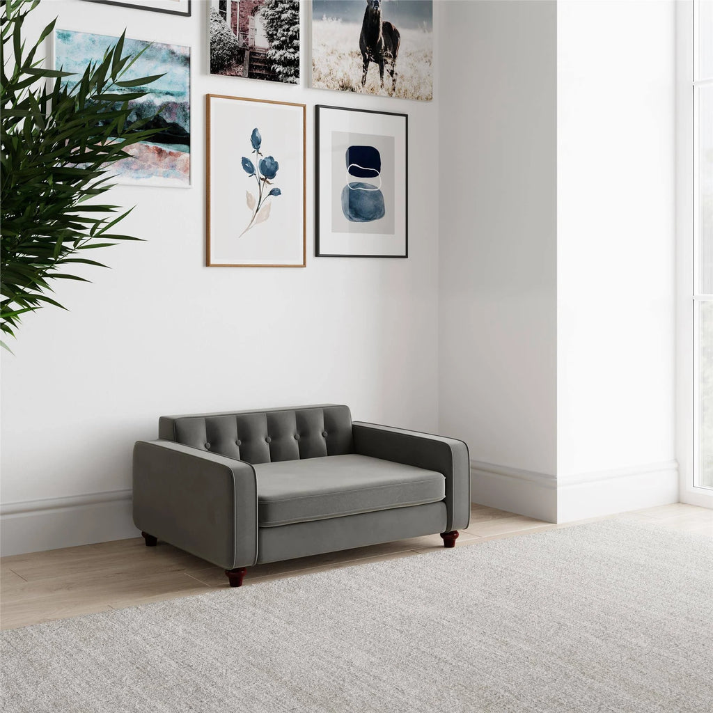 Gray Velvet Pet Sofa W8867