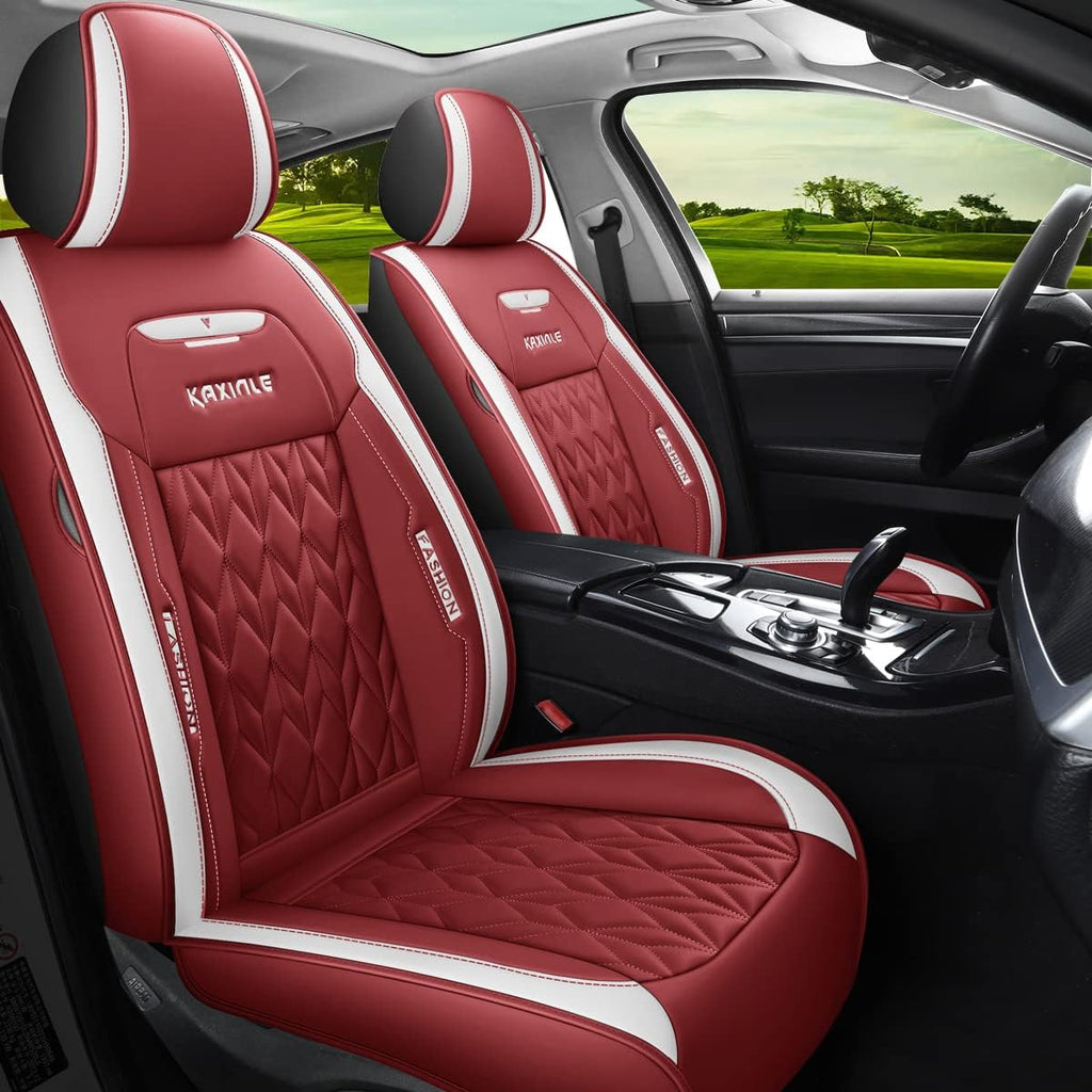 Green Faux Leather Car Seat Covers 5 Seats Full Set F415