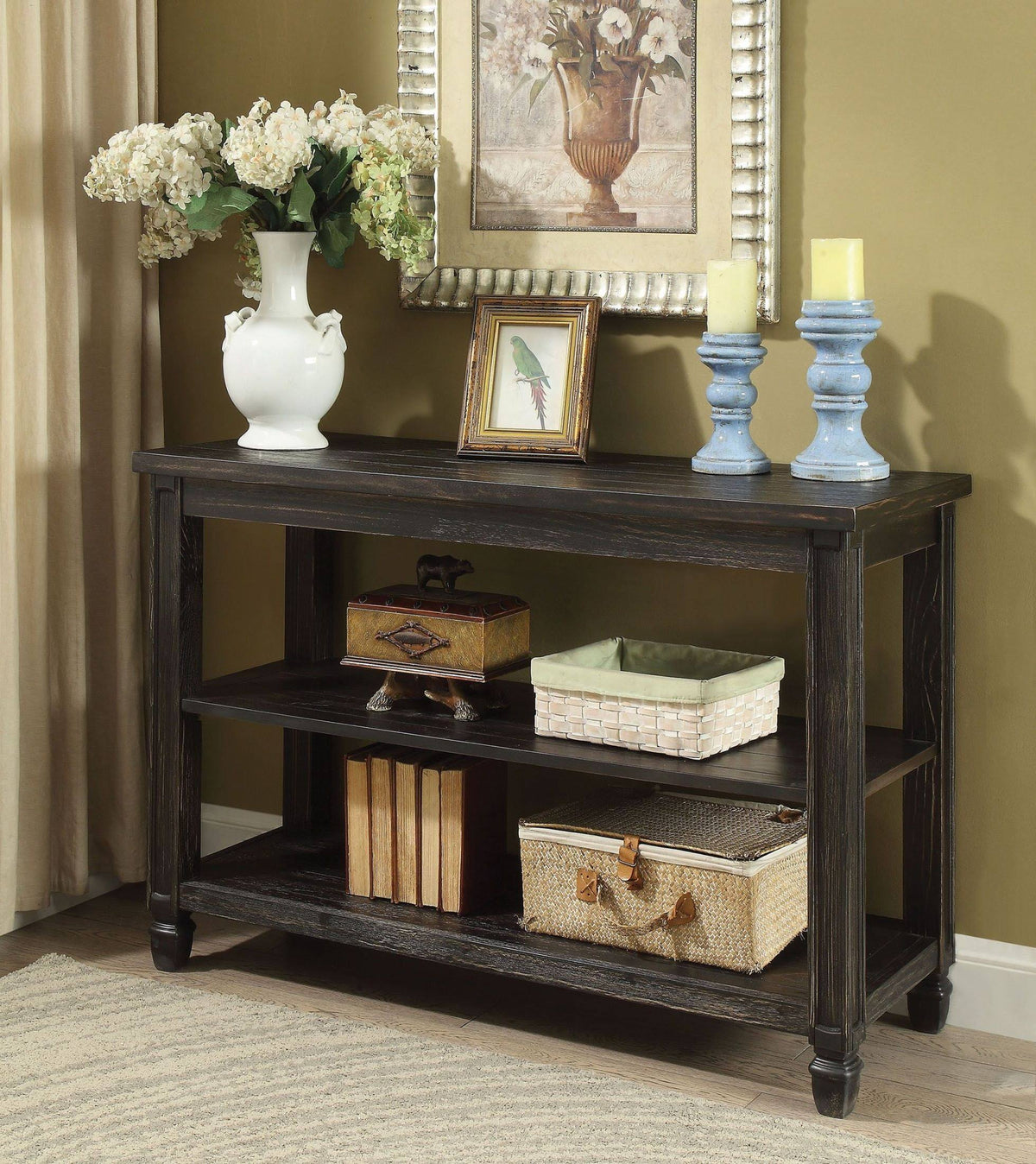 Antique Black Sofa Table J76602