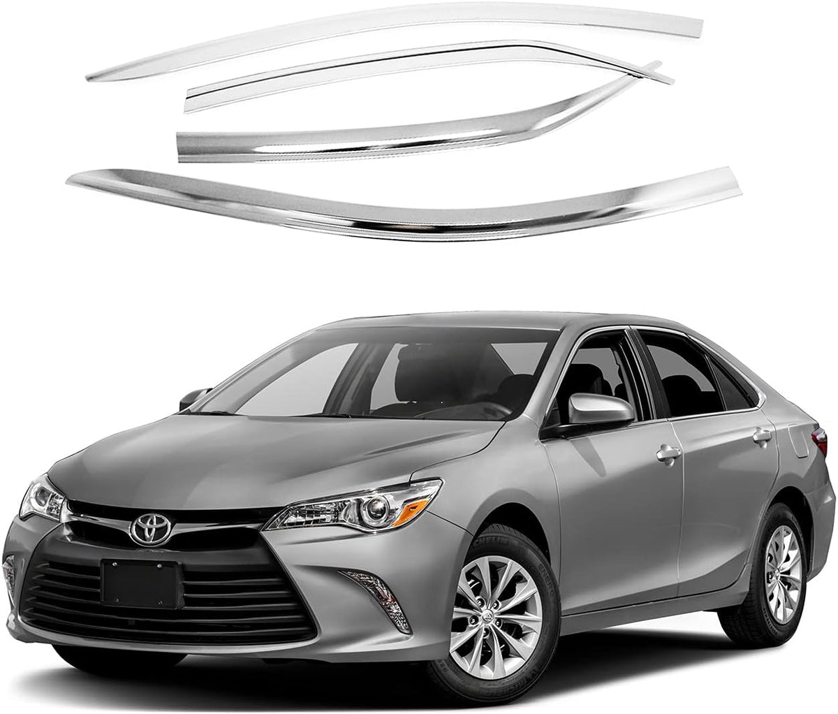 Chrome Side Window Vent Visor 4 Piece Set for Toyota Camry 2017-2021 L618123