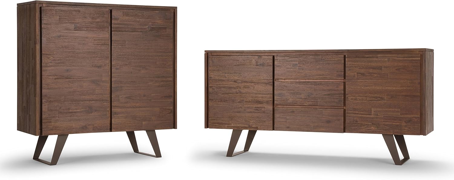 Solid Wood Storage Cabinet with 2 Doors and 4 Adjustable Shelves E9761
