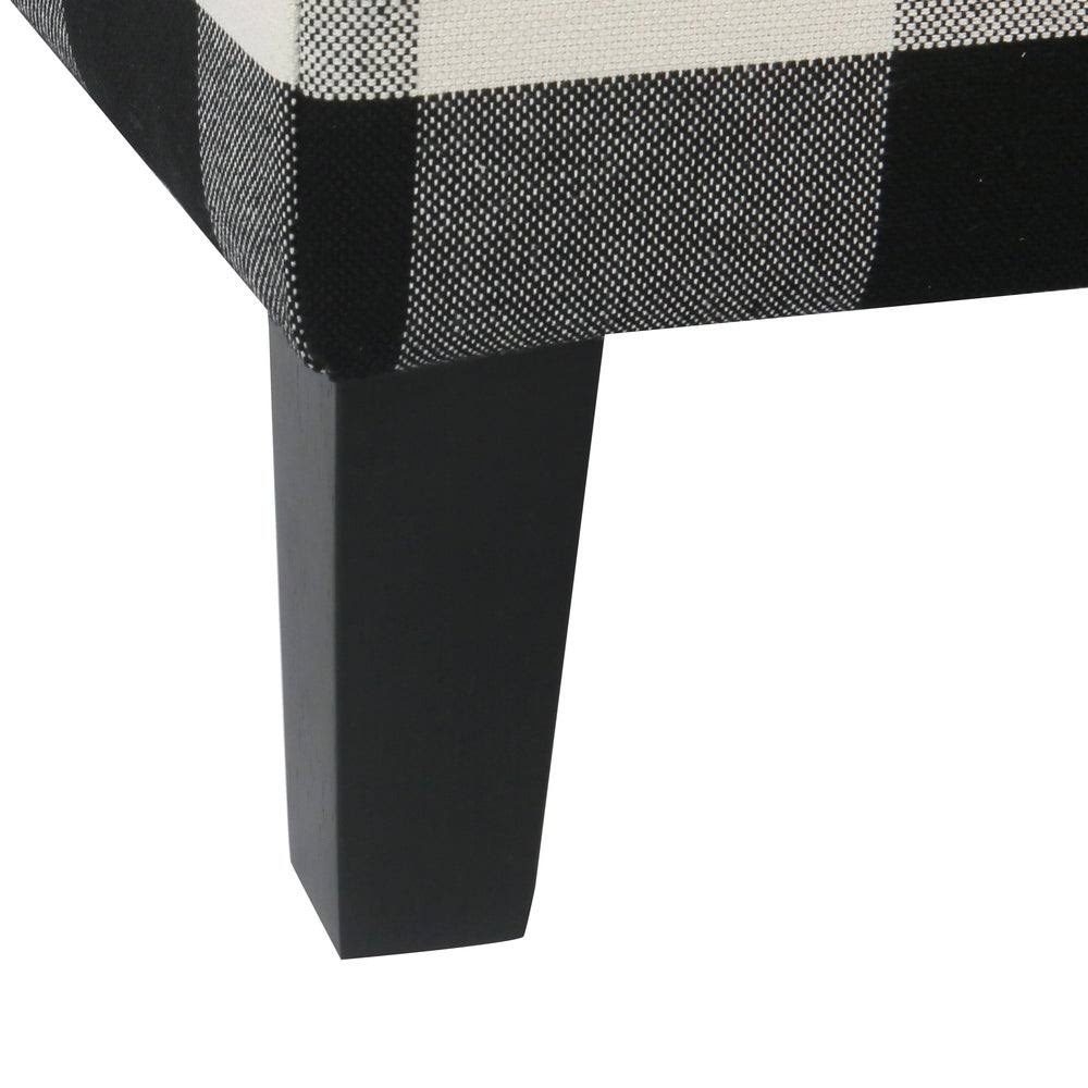Black Plaid Decorative Storage Bench U571010