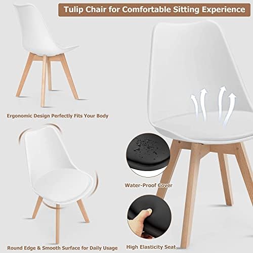Set of 4 Upholstered Dining Chairs with Beech Legs L5914