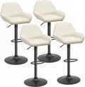 White Fabric Swivel Counter Height Bar Stools Set of 2 J275907