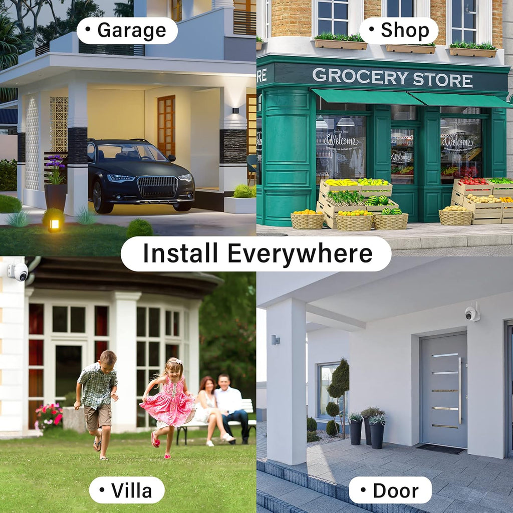 Solar Security Camera Outdoor Wireless WiFi 360° Rechargeable Solar Powered 1080P Night Vision PIR Motion Detection 2 Way Audio IP66 A21207