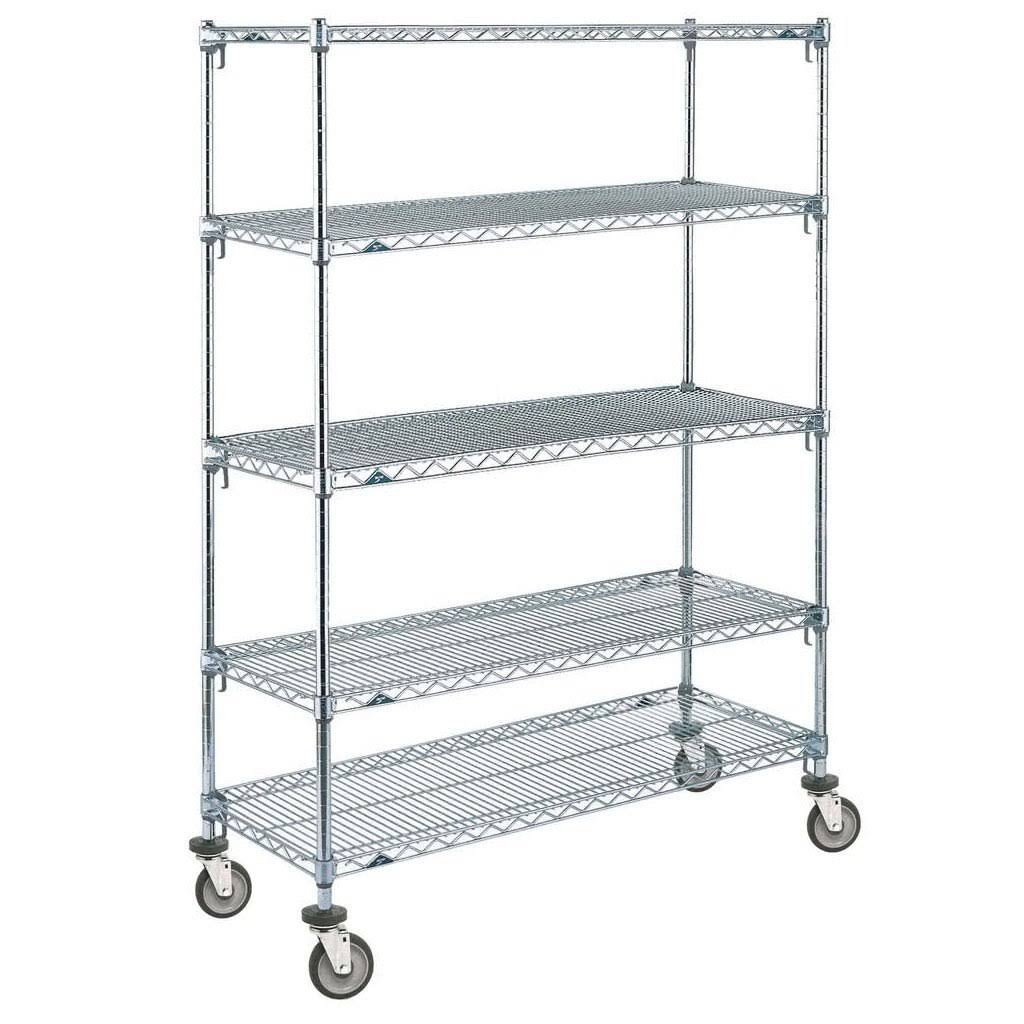 Chrome 5-Tier Stem Caster Cart V53157