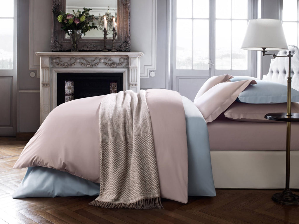King Size Cotton Sateen Duvet Cover Pale Dusty Pink V44058