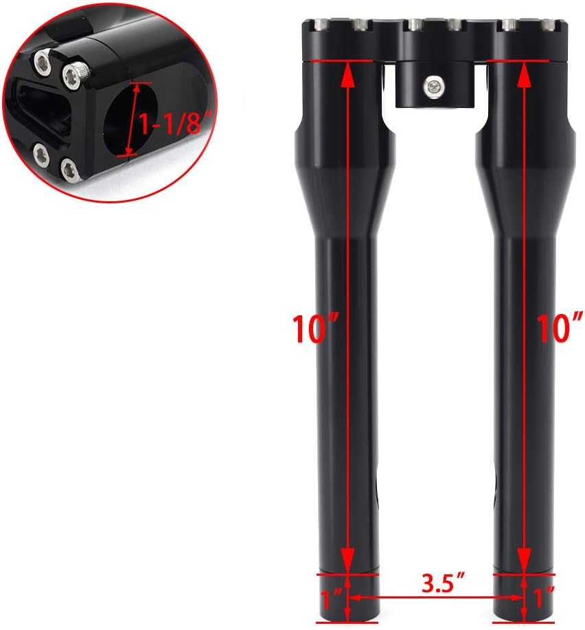 1 1/8" Club Style Handlebars with 10" or 11" Bar Risers T86804