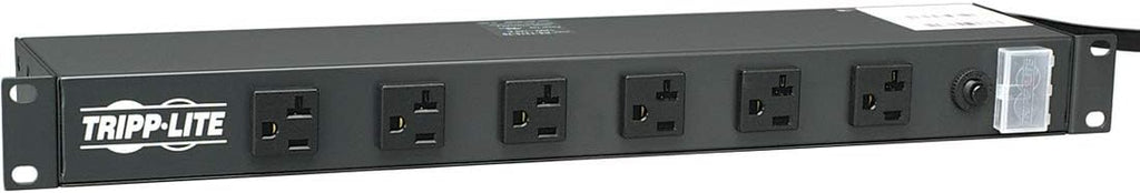 12 Right Angle Outlets Rackmount PDU Power Strip, 15A, 15ft Cord, Black, Pack of 2 F246