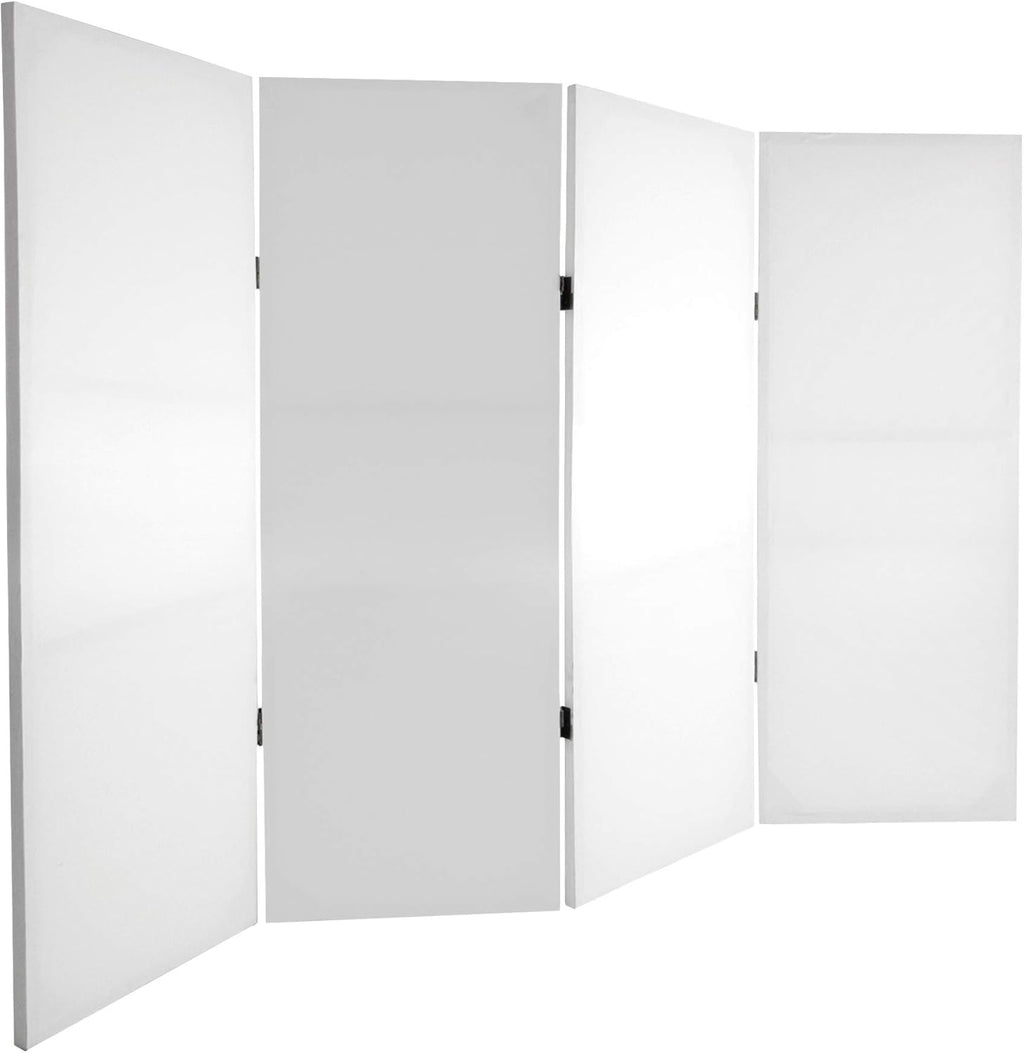 White 4 Panel Canvas Room Divider D648