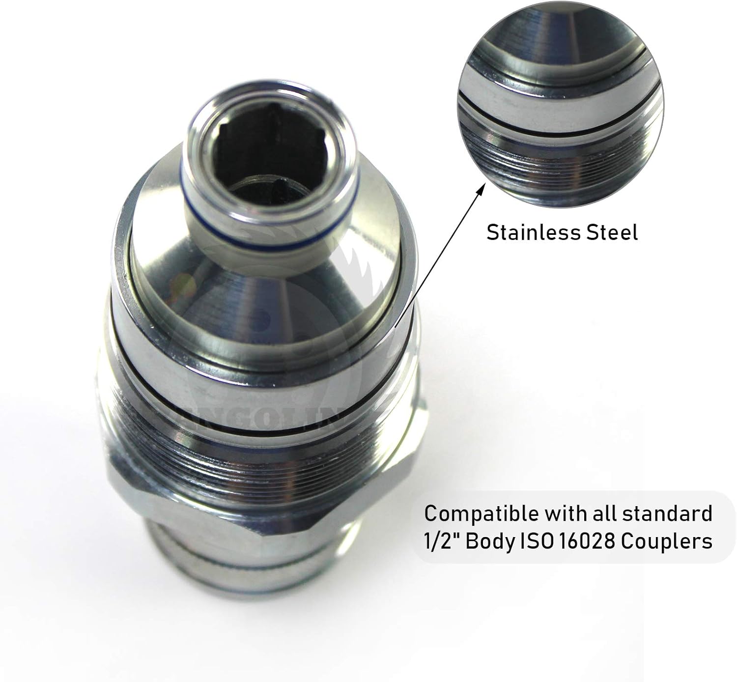 Hydraulic Female Flat Face Quick Connect Coupler 48mm Thread Diameter Pack of 2 B38736