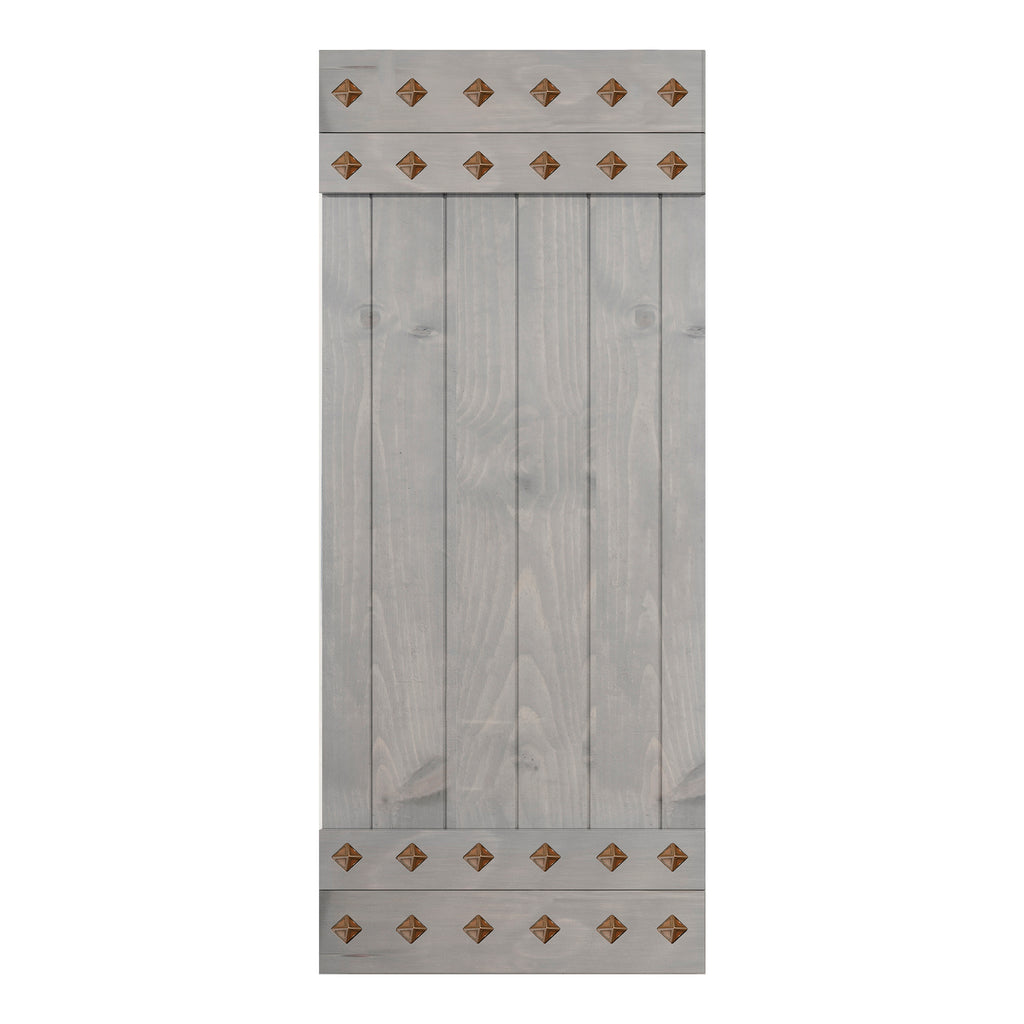 French Gray Finished Knotty Pine Wood Sliding Barn Door Slab Y45177