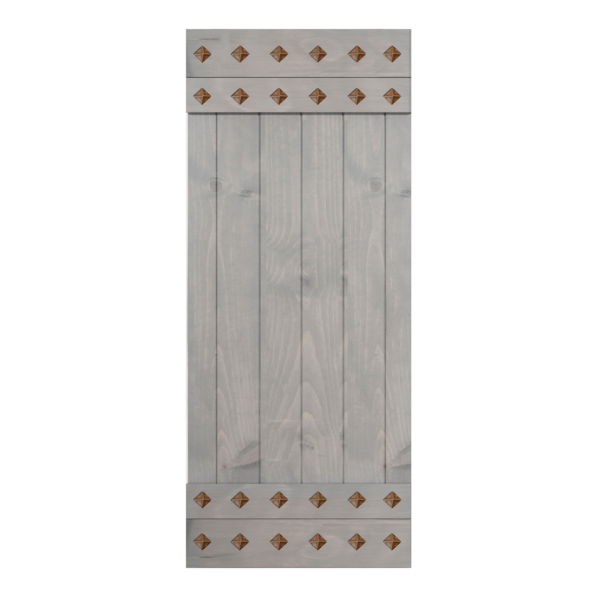 French Gray Finished Knotty Pine Wood Sliding Barn Door Slab Y45177
