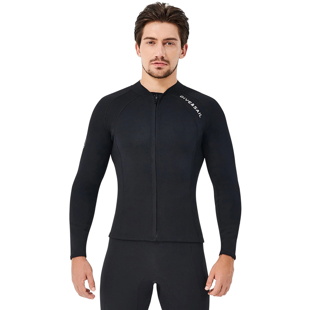 2mm Neoprene Front Zipper Wetsuits Jacket Long Sleeves L117788