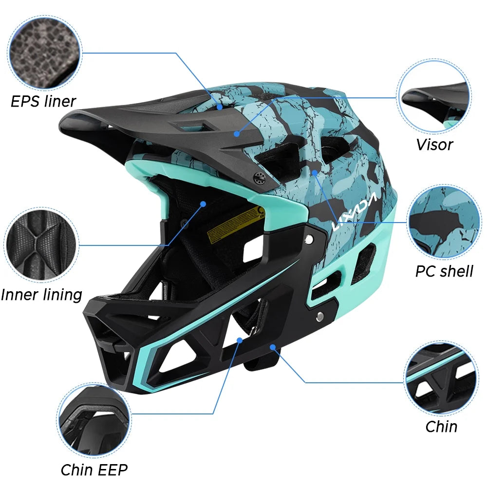 Adult Full Face Mountain Bike Helmet Q6708