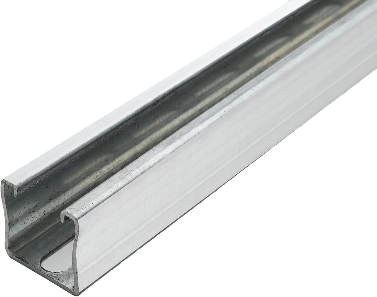 (2-Pack) 5 Feet x 1-5/8" Metal Strut Channels with Pre-Galvanized Zinc Coating - 12 Gauge Solid Strut Channels - Half Slotted Back Channels Pack of 2 C328083