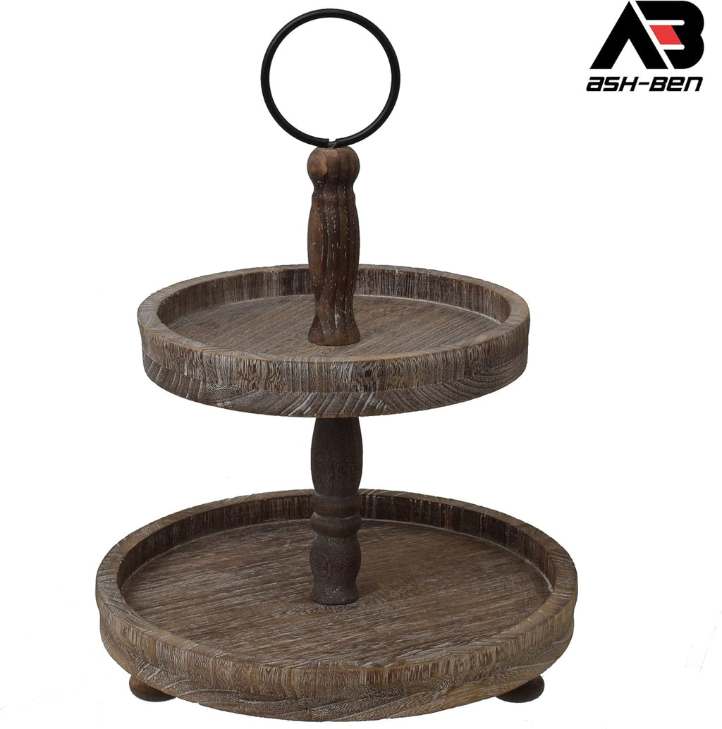 Two Tiered Tray with 10 Small & 12.5 Large Plates D649