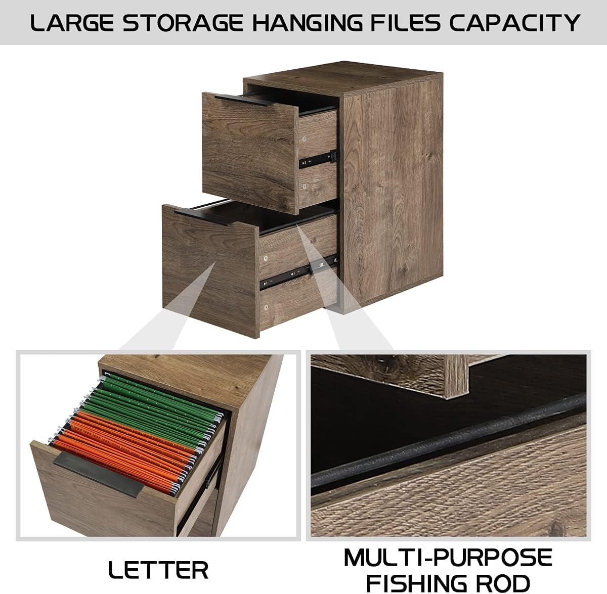 Wood 2 Drawers File Cabinet X26978
