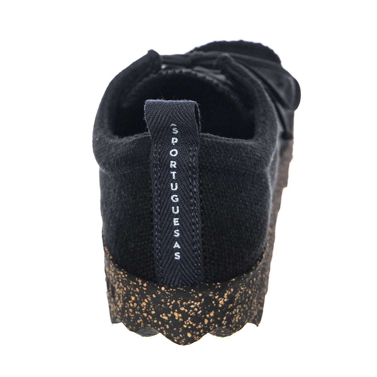 Black Recycled Linen Lace-Up Trainers B10613