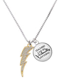 Goldtone Crystal Lightning Bolt Charm Necklace A5099